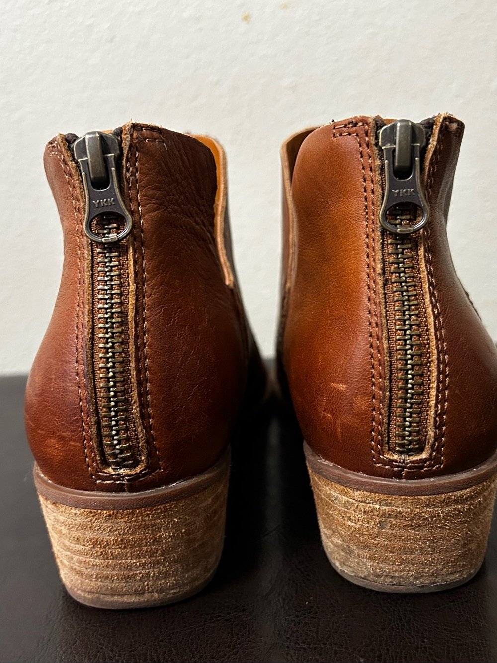 Kork-Ease Rubi Rum Tan Cognac - size 8.5M Women’s Leather Boot Heel Back zipper - Picture 8 of 10